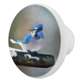 Blue Jay Painting - Original Bird Art Keramikknauf (Rechts)