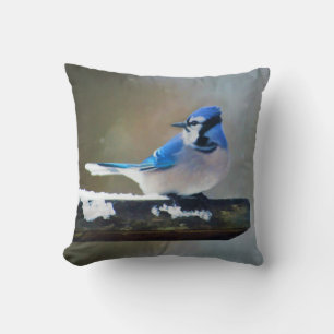 Blue Jay Painting - Original Bird Art Kissen