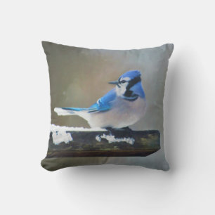 Blue Jay Painting - Original Bird Art Kissen
