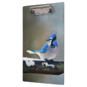 Blue Jay Painting - Original Bird Art Klemmbrett (Links)