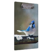 Blue Jay Painting - Original Bird Art Klemmbrett (Rechts)