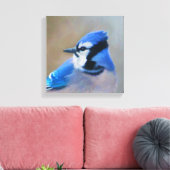 Blue Jay Painting - Original Bird Art Leinwanddruck (Insitu (Wohnzimmer))