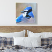 Blue Jay Painting - Original Bird Art Leinwanddruck (Insitu (Schlafzimmer))