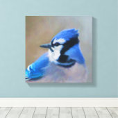 Blue Jay Painting - Original Bird Art Leinwanddruck (Insitu (Holzboden))