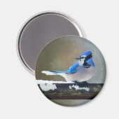 Blue Jay Painting - Original Bird Art Magnet (Vorderseite/Rückseite)