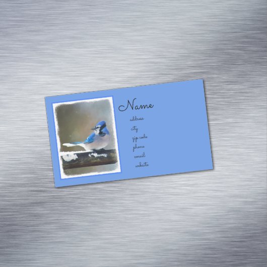 Blue Jay Painting - Original Bird Art Magnetische Visitenkarte (Beispiel)