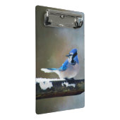 Blue Jay Painting - Original Bird Art Mini Klemmbrett (Schrägansicht)