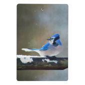 Blue Jay Painting - Original Bird Art Mini Klemmbrett (Rückseite)