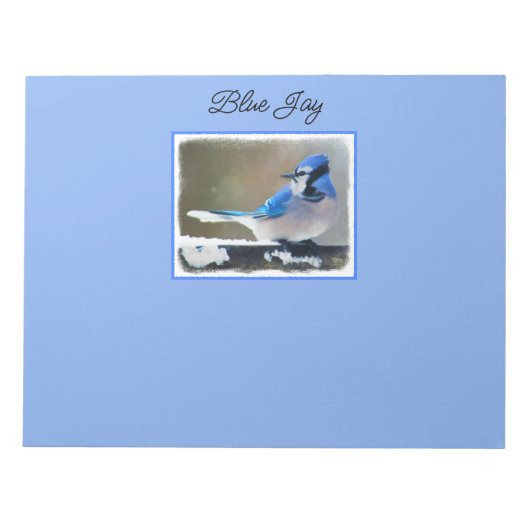 Blue Jay Painting - Original Bird Art Notizblock (Vorderseite)