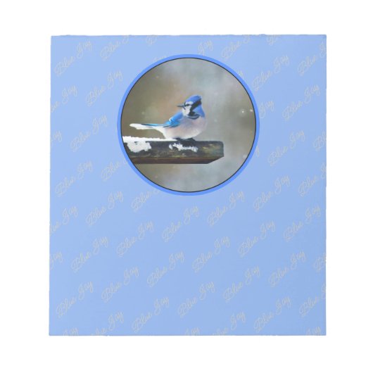 Blue Jay Painting - Original Bird Art Notizblock (Vorderseite)
