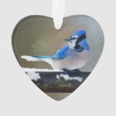 Blue Jay Painting - Original Bird Art Ornament (Rückseite)