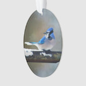 Blue Jay Painting - Original Bird Art Ornament (Vorderseite)