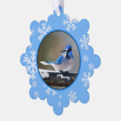 Blue Jay Painting - Original Bird Art Ornament Karte (Linke Ecke)