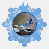 Blue Jay Painting - Original Bird Art Ornament Karte (Vorderseite)