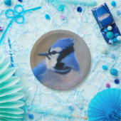Blue Jay Painting - Original Bird Art Pappteller (Party)