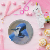 Blue Jay Painting - Original Bird Art Pappteller (Party)