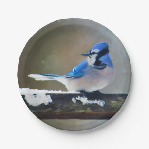 Blue Jay Painting - Original Bird Art Pappteller