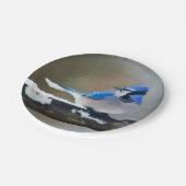 Blue Jay Painting - Original Bird Art Pappteller (Schrägansicht)