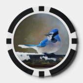 Blue Jay Painting - Original Bird Art Pokerchips (Vorderseite)