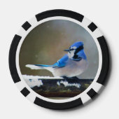Blue Jay Painting - Original Bird Art Pokerchips (Rückseite)