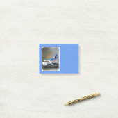 Blue Jay Painting - Original Bird Art Post-it Klebezettel (Auf Schreibtisch)