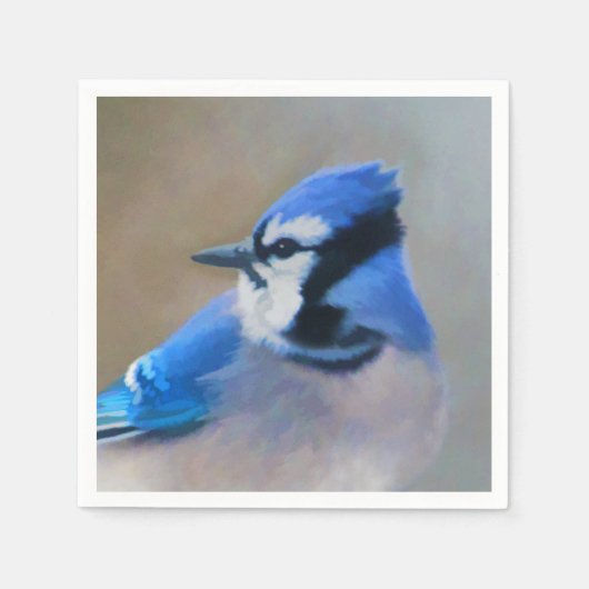 Blue Jay Painting - Original Bird Art Serviette (Vorderseite)