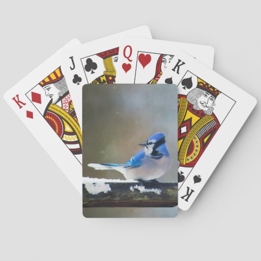 Blue Jay Painting - Original Bird Art Spielkarten (Rückseite)