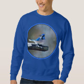 Blue Jay Painting - Original Bird Art Sweatshirt (Vorderseite)