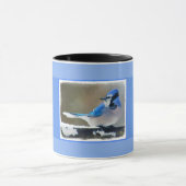 Blue Jay Painting - Original Bird Art Tasse (Zentrum)