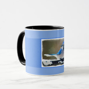 Blue Jay Painting - Original Bird Art Tasse