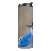 Blue Jay Painting - Original Bird Art Thermosbecher (Nach links gedreht)