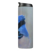 Blue Jay Painting - Original Bird Art Thermosbecher (Nach rechts gedreht)