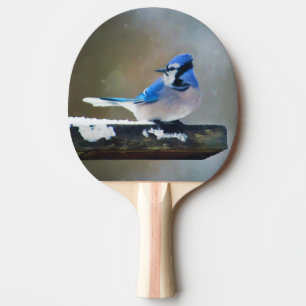 Blue Jay Painting - Original Bird Art Tischtennis Schläger