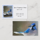 Blue Jay Painting - Original Bird Art Visitenkarte (Vorne/Hinten)
