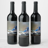 Blue Jay Painting - Original Bird Art Weinetikett (Flaschen)