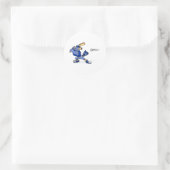 Blue Jay Playing Baseball Runder Aufkleber (Tasche)