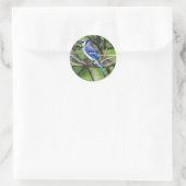 Blue Jay Round Aufkleber (Tasche)
