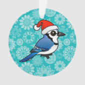 Blue Jay Santa Ornament (Vorderseite)