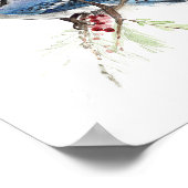 Blue Jay Songbird Aquarellbahn Print Poster (Ecke)