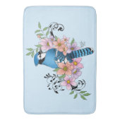 Blue Jay Spring Blumen Badematte (Vorderseite Vertikal)