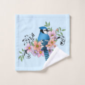 Blue Jay Spring Blumen Badhandtuch Set (Waschlappen)