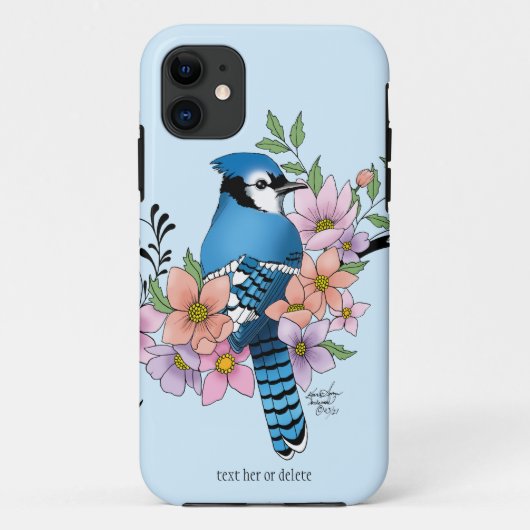 Blue Jay Spring Blumen Case-Mate iPhone Hülle (Rückseite)