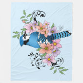 Blue Jay Spring Blumen Fleecedecke (Vorderseite)