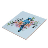 Blue Jay Spring Blumen Fliese (Seite)