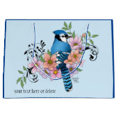 Blue Jay Spring Blumen Große Geschenktüte (Vorderseite)