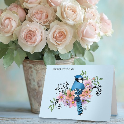 Blue Jay Spring Blumen Karte