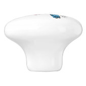 Blue Jay Spring Blumen Keramikknauf (Seitenansicht)