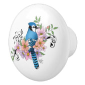 Blue Jay Spring Blumen Keramikknauf (Rechts)