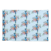 Blue Jay Spring Blumen Kissenbezug (Rückseite)