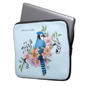 Blue Jay Spring Blumen Laptopschutzhülle (Vorderseite Links)